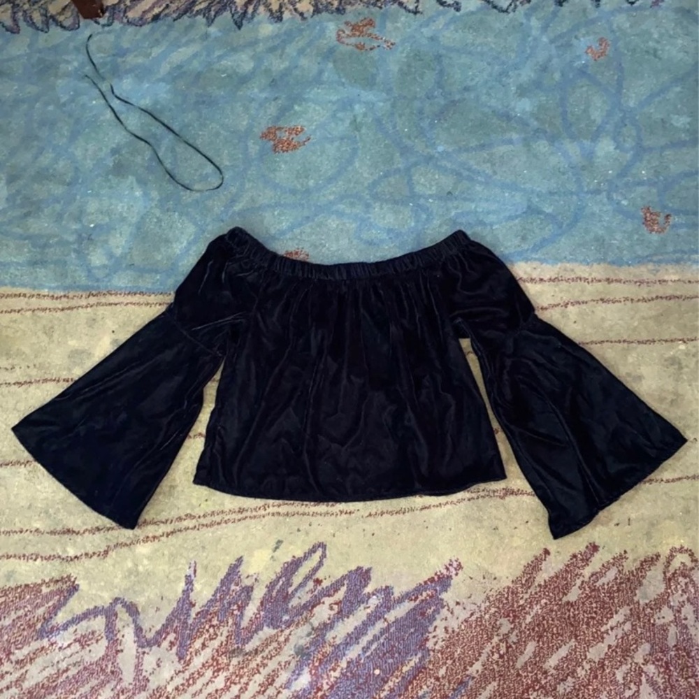 Velvet off the shoulder top from Hollister